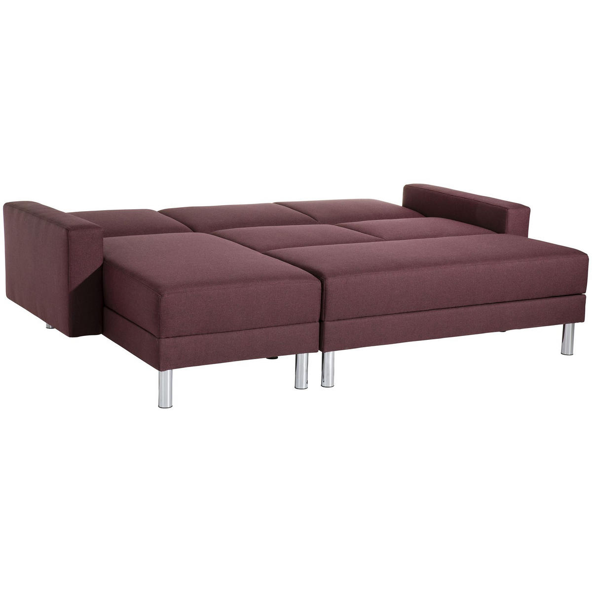 FUNKTIONSSOFA mit Hocker Katryna Flachgewebe burgund - Bordeaux, Kunststoff (144/92/230cm) - 58aufmkessel