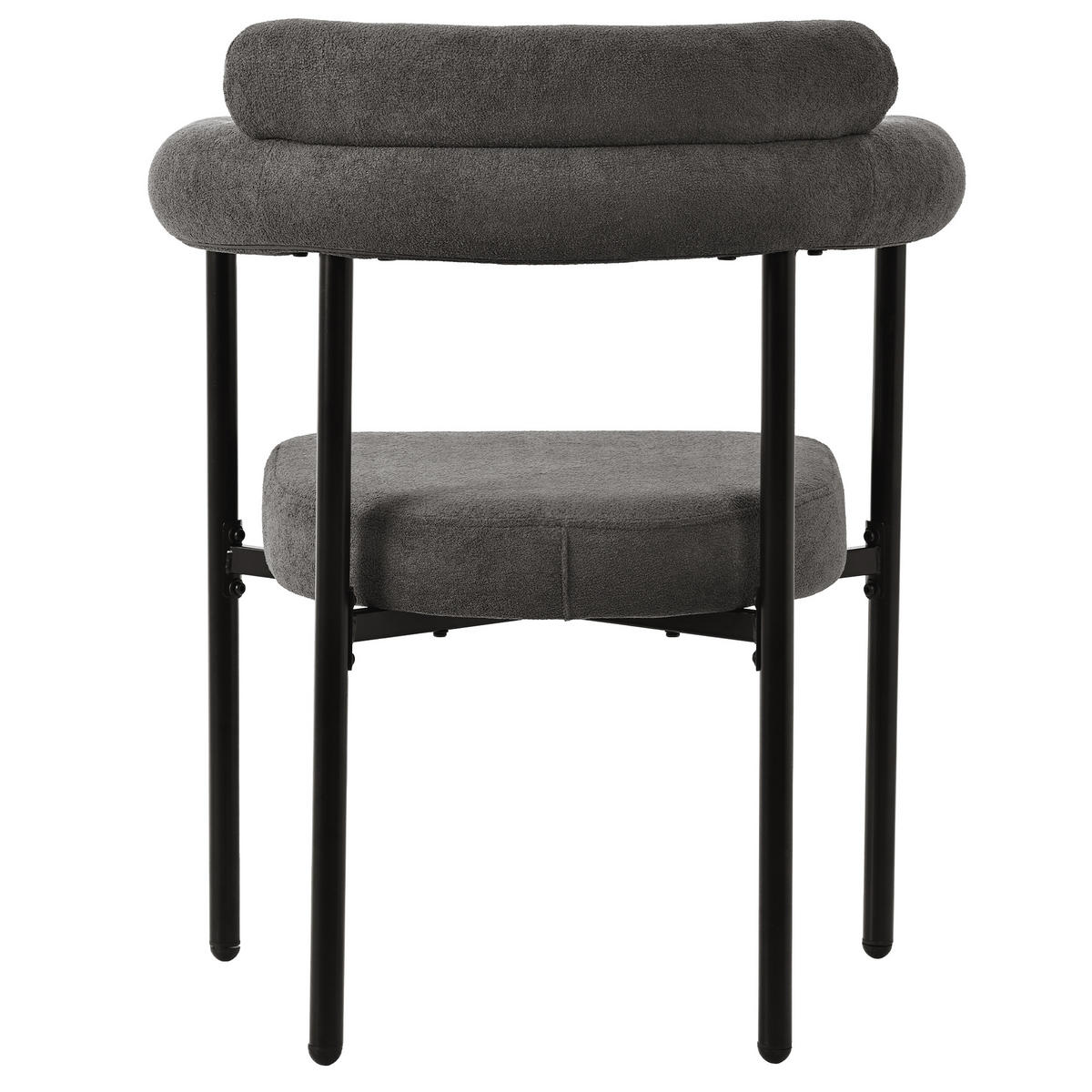 ESSZIMMERSTUHL 2-Tlg Dunkelgrau Wildleder, Bequemer Ringsitz - Dunkelgrau, Metall (70/84/62cm) - FLIEKS