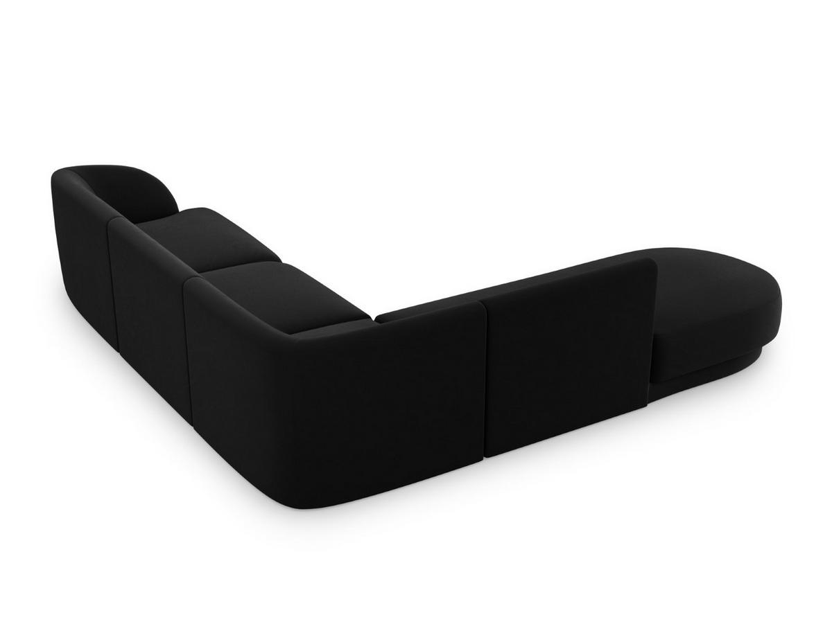 ECKSOFA links Miley aus Samt schwarz 6 Sitzplätze - Schwarz, Textil (248/255cm) - Micadoni