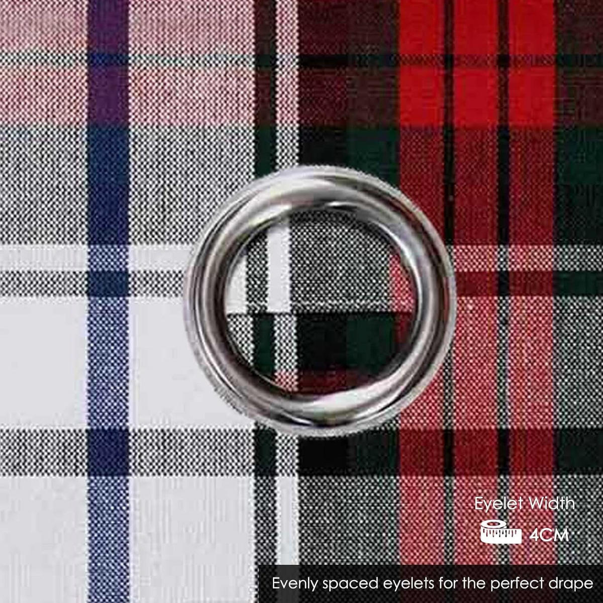 ÖSENVORHANG Schottenkaro Macduff blickdicht 2er-Set, 117/137 cm - Blau/Rot, Textil (117/137cm) - Homescapes