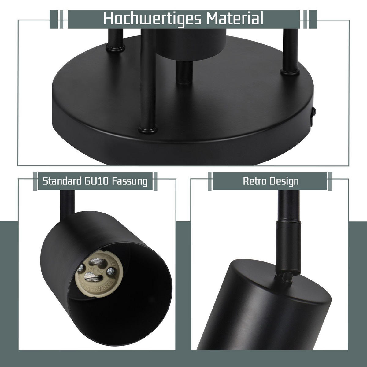 DECKENLEUCHTE Fioralyn 20/20/34 cm - Schwarz, Metall (20/20/34cm) - ZMH