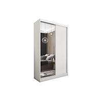 SCHWEBETÜRENSCHRANK PATRIZIA 120/216/61 cm 2-türig mit Spiegel Weiß - Weiß, Holzwerkstoff (120/216/61cm) - MASSENO