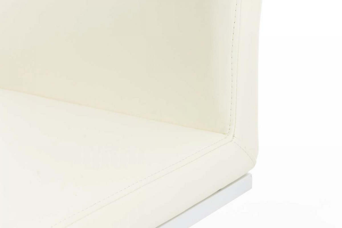 BARHOCKER Lederlook Creme - Creme/Weiß, Textil/Metall (42/86/44cm) - CLP