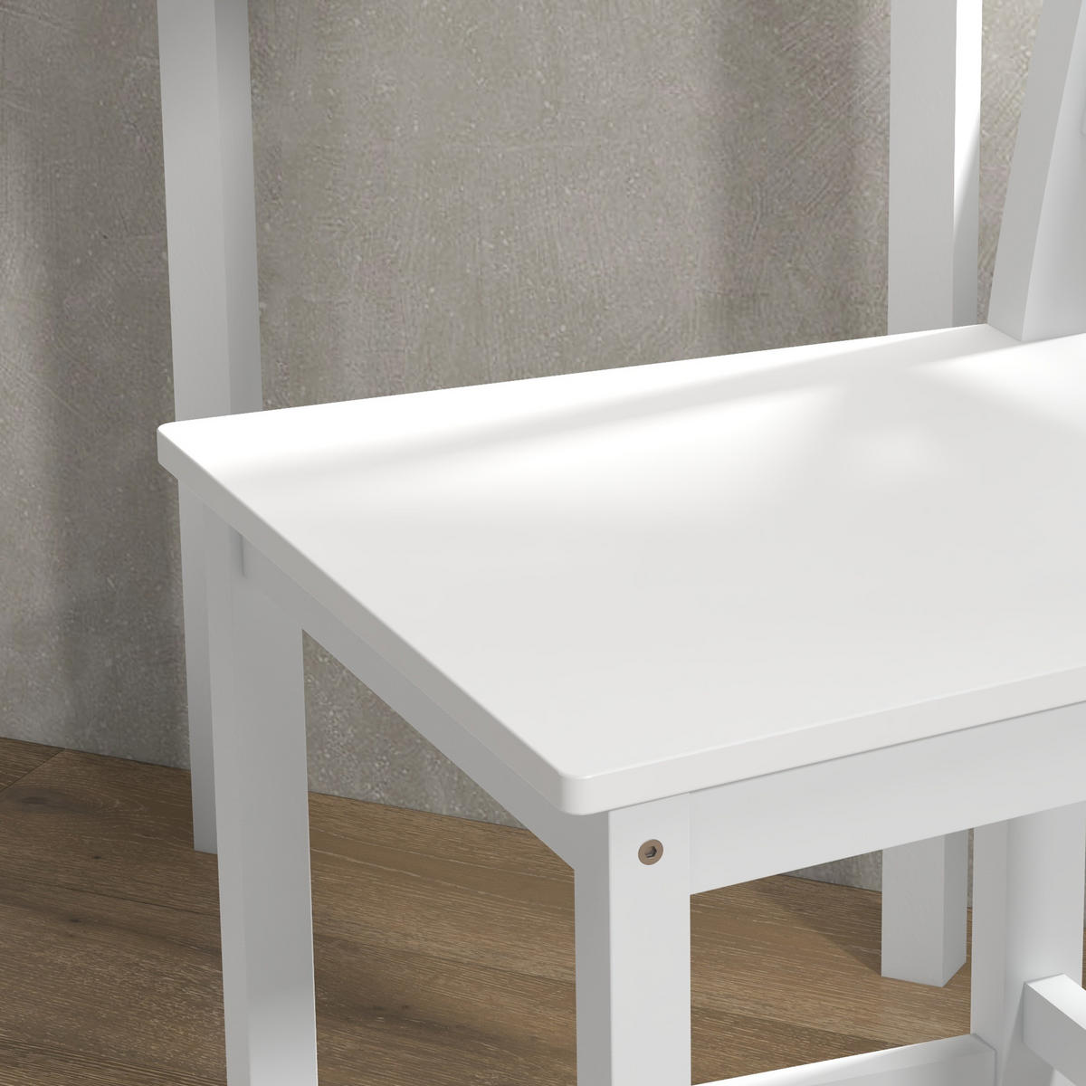 BARHOCKER 2er-Set DE-14738 Landhausstil mit Fußstütze Weiß - Weiß, Holzwerkstoff (46/97.5/41cm) - ComfortXL