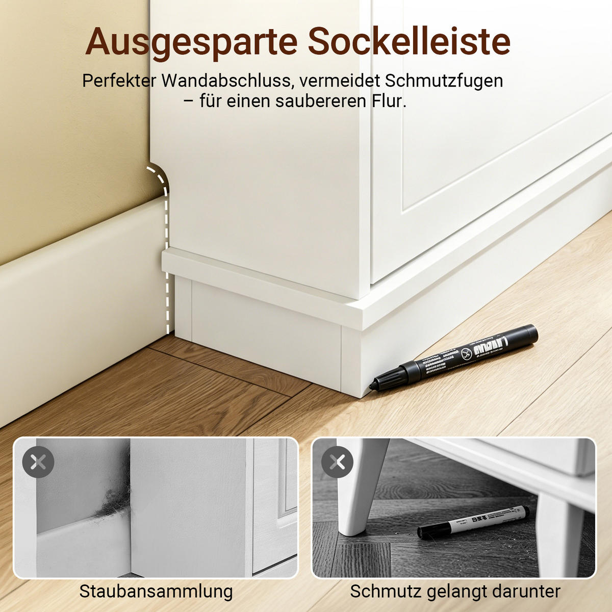 SCHUHSCHRANK schmal mit 4 Klappen, Weiß 105×18×78cm - Weiß, Holzwerkstoff (18/78/105cm) - SoBuy