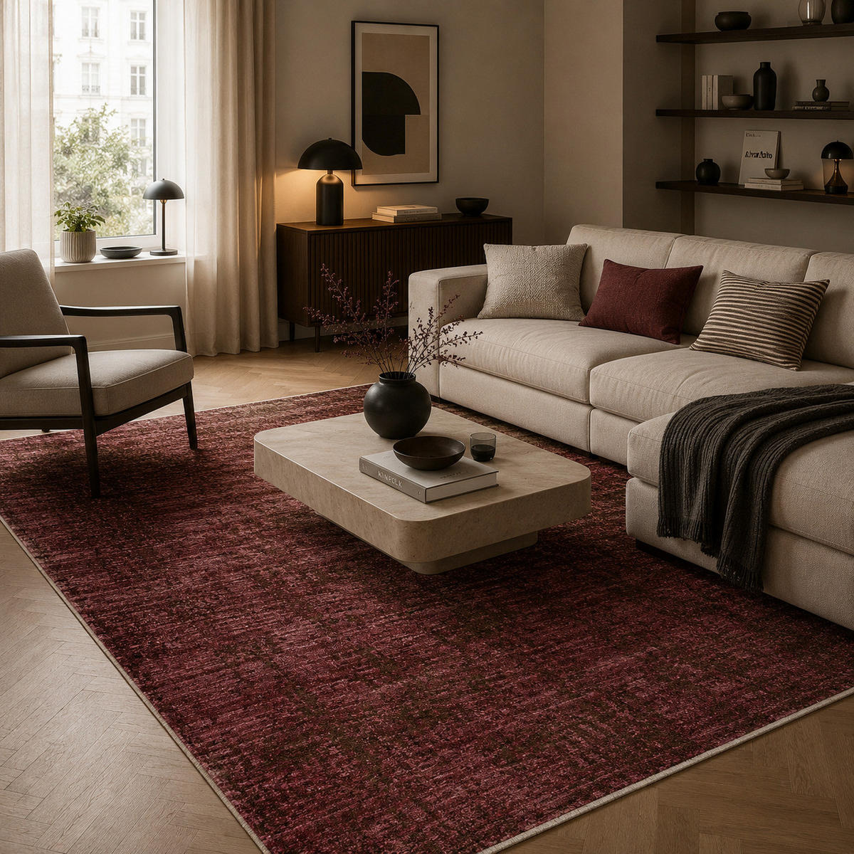 VINTAGE TEPPICH SORENA - Bordeaux, Textil (120/175cm) - Pergamon