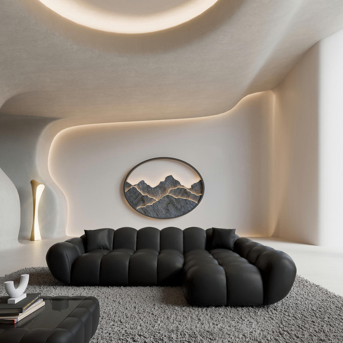 ECKSOFA Liva Schwarz Kunstleder L-Form Links - Schwarz, Kunststoff (265/160cm) - VAROYAL