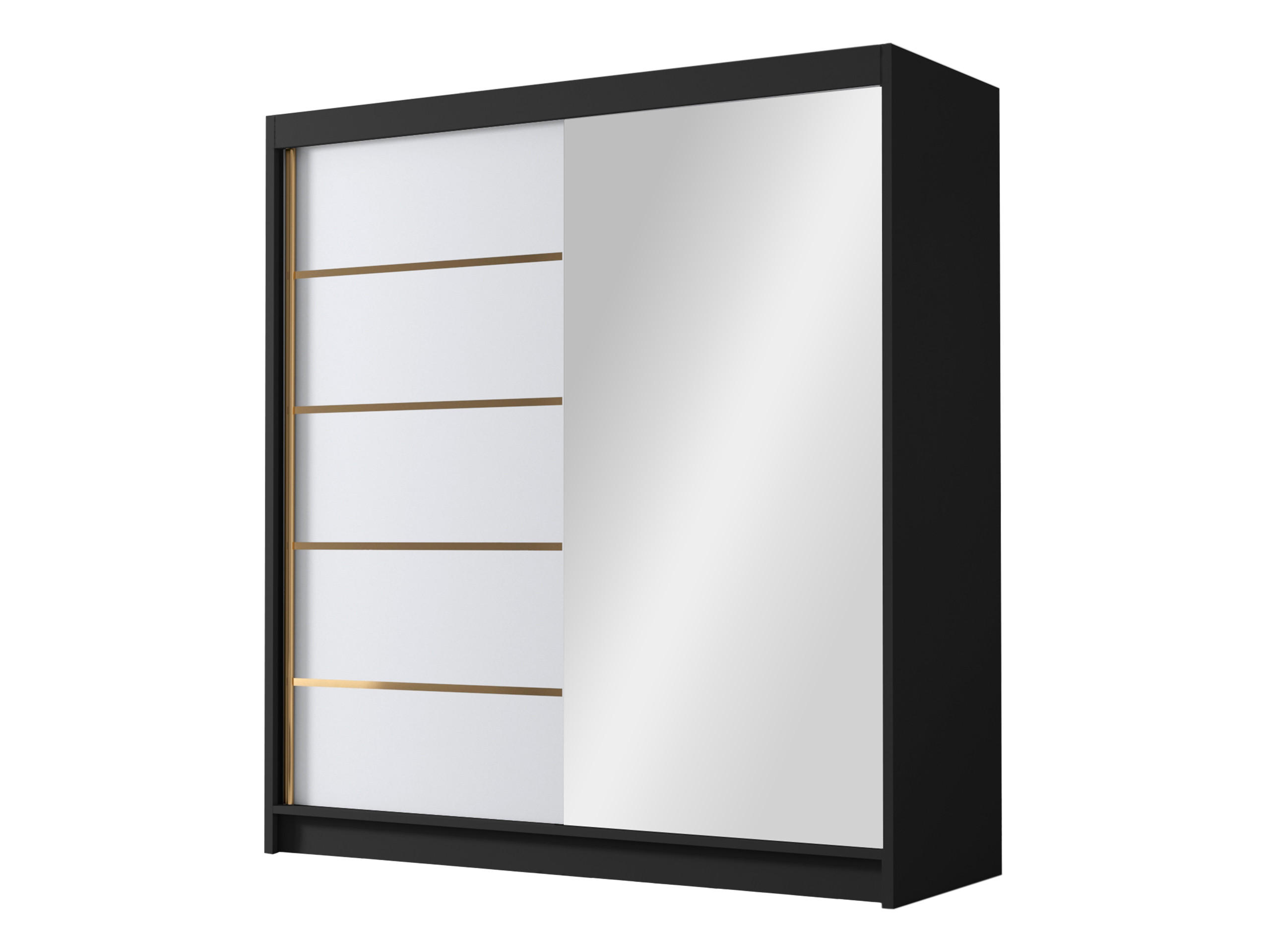 SCHIEBETÜRENSCHRANK Bali III - Goldfarben, Holzwerkstoff/Metall (180/215/58cm) - MIRJAN24