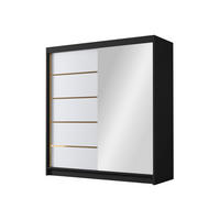 SCHIEBETÜRENSCHRANK Bali III - Goldfarben, Holzwerkstoff/Metall (180/215/58cm) - MIRJAN24