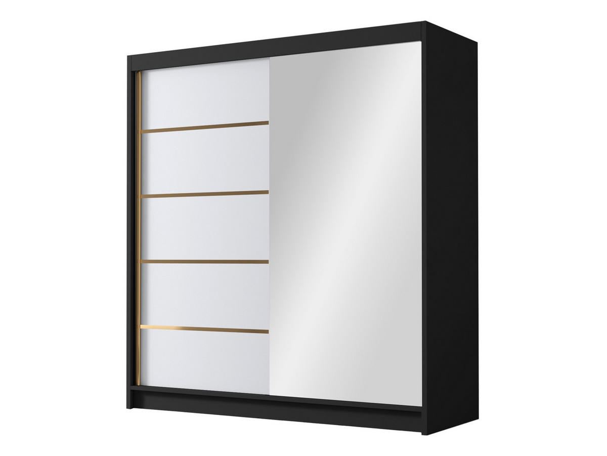 SCHIEBETÜRENSCHRANK Bali III - Goldfarben, Holzwerkstoff/Metall (180/215/58cm) - MIRJAN24