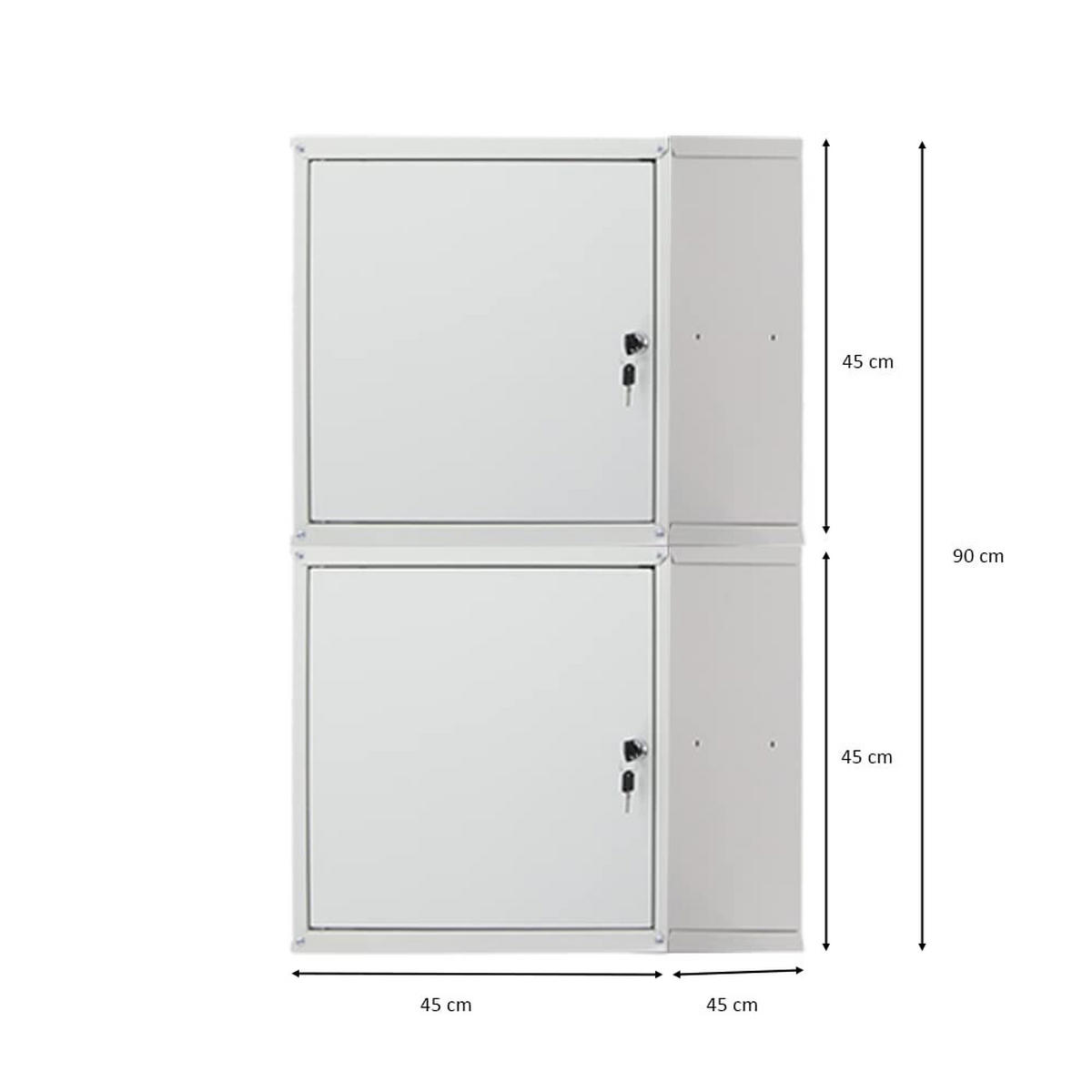 SCHLIESSFACHWÜRFEL Cubic 2er-Set XL 45x45x45 cm Grau - Grau, Metall (90/45/45cm) - PROREGAL