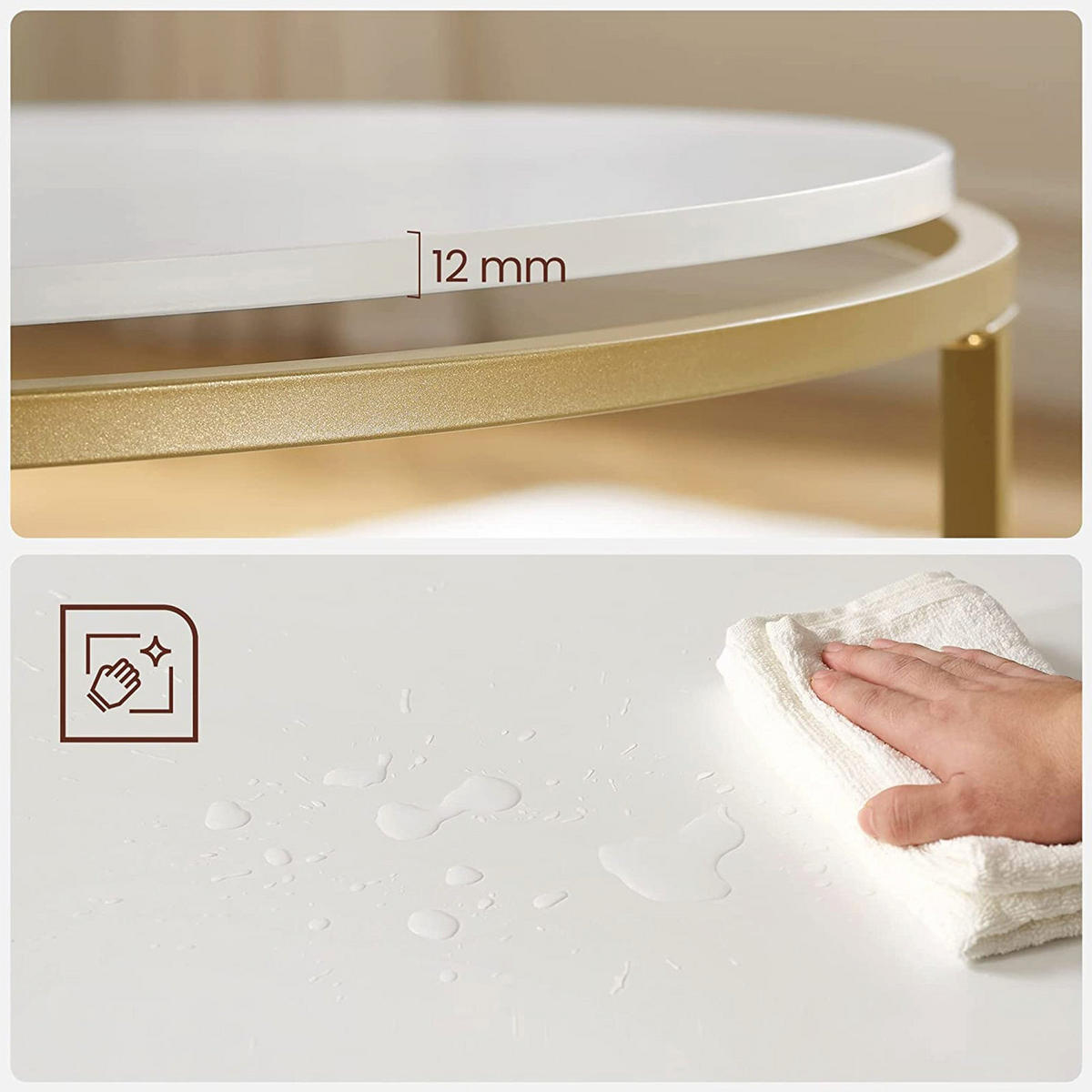 COUCHTISCHEN - Weiß, Holzwerkstoff (84/84/46cm) - Hansiro