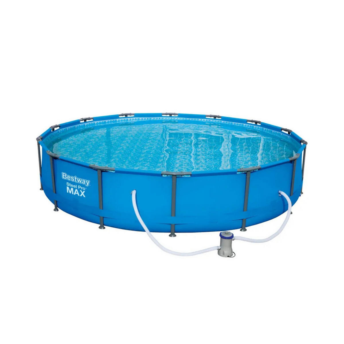 STAHLRAHMENPOOL, Rund, Ø427x84 cm, mit Filterpumpe, Zubehör, Schwimmbecken, Familienpool, Gartenpool, Outdoor, Sommerpool, robust, groß - Blau, Kunststoff (427/84/427cm) - Bestway