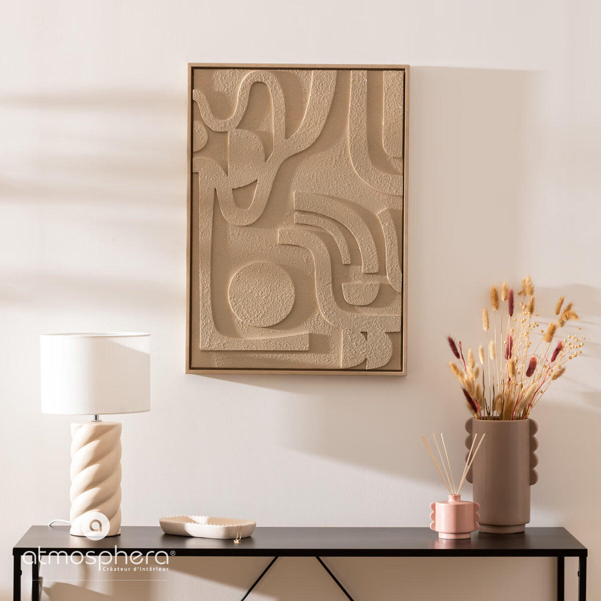 VASE Keramik Wavy Bliss Ø 13 cm - Taupe, Keramik (25.5cm) - Atmosphera Createur d´interieur