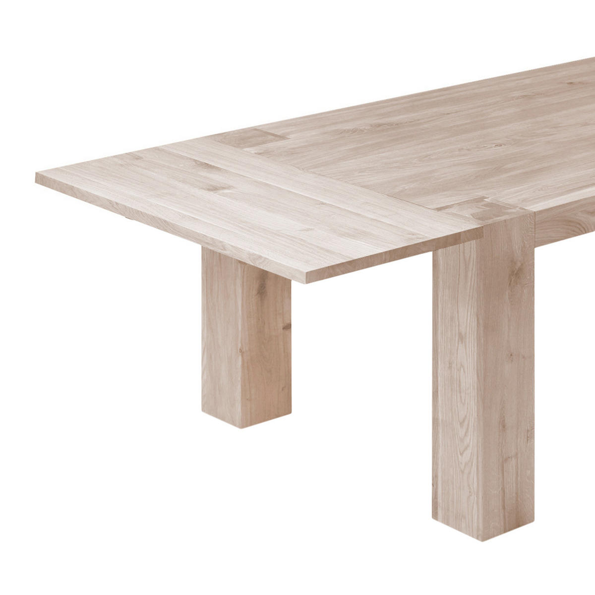 ESSTISCH - Eiche massiv - Eichefarben, Holz (100/240/75cm) - home24