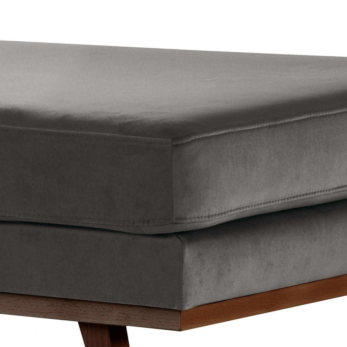 POLSTERHOCKER - Dunkelgrau/Buchefarben, Buchenholz/Textil (85/43/60cm) - home24