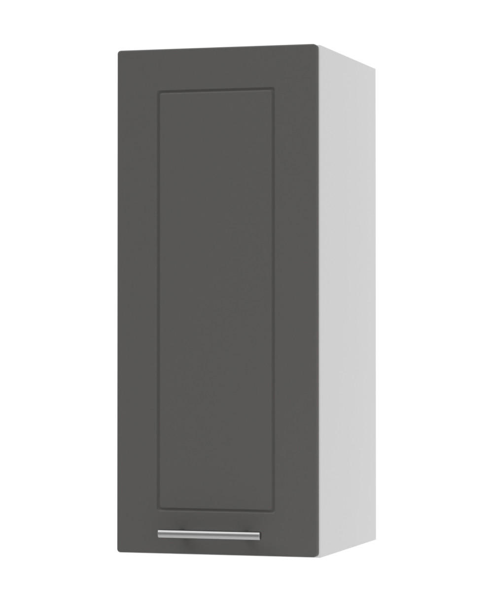 KÜCHENHÄNGESCHRANK Kvantum W2/30 Graphit Matt / Weiß Matt 30 / 32,5 / 72cm - Graphitfarben/Weiß, Holz/Holzwerkstoff (30/72/32.5cm) - Feldmann-Wohnen
