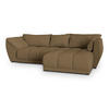 ECKSOFA ORENTI R-S Orange Boucle-Stoff mit Schlaffunktion - Orange, Holz (287/182cm) - MASSENO