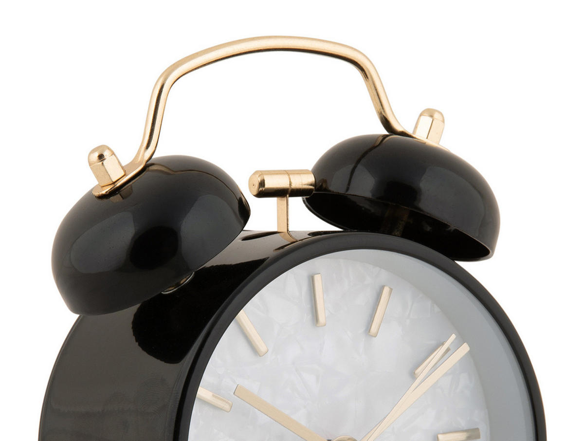 WECKER Retro Pearl Glow Ø 8 cm - Schwarz, Metall (8/12/4.6cm) - Karlsson