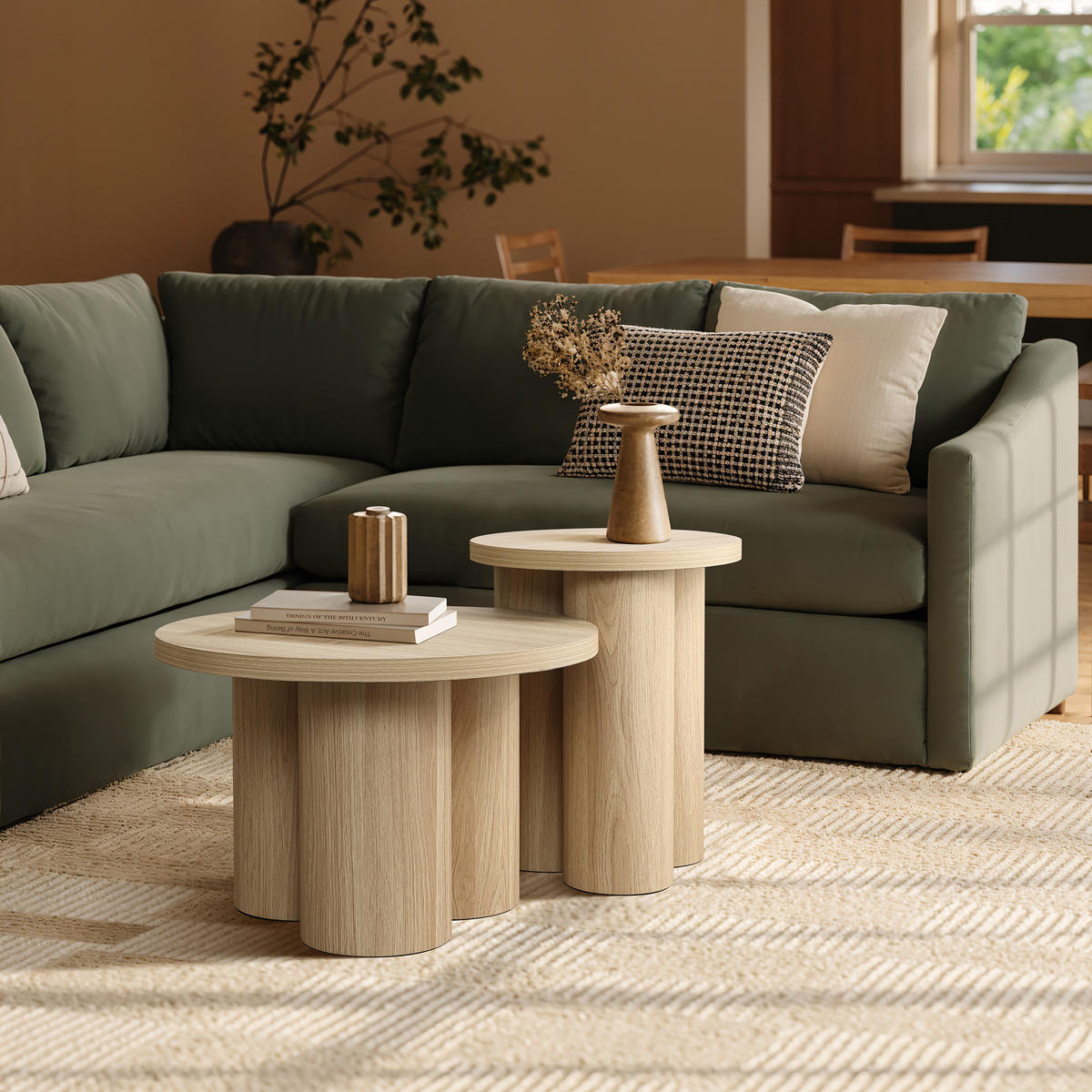 COUCHTISCH Rund, Holz | Ø60 x H40 cm - Braun, Holzwerkstoff (60/60/40cm) - Hometopia
