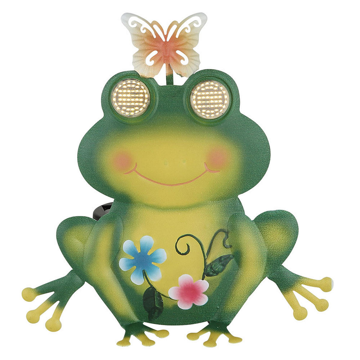 SOLARLEUCHTE Frosch Metall bunt matt LED - Multicolor, Metall (21.5/8/22cm) - Globo Lighting