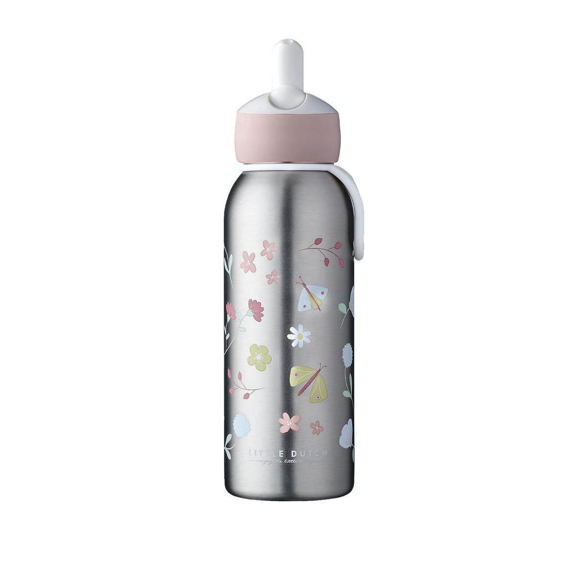 THERMOFLASCHE FLIP-UP Campus Flowers & Butterflies 350 ml - Hellrosa, Metall (0.35L) - Mepal