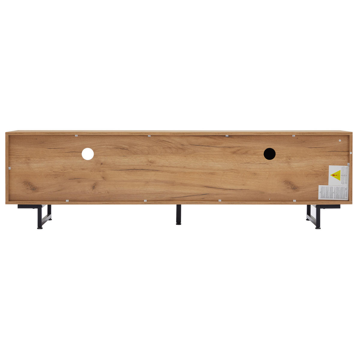 TV stolek 173/38/48 cm s otevřenými policemi, dvířky a kabelovým vedením, Dřevěná - přírodní, kompozitní dřevo (173/48/38cm) - Redom