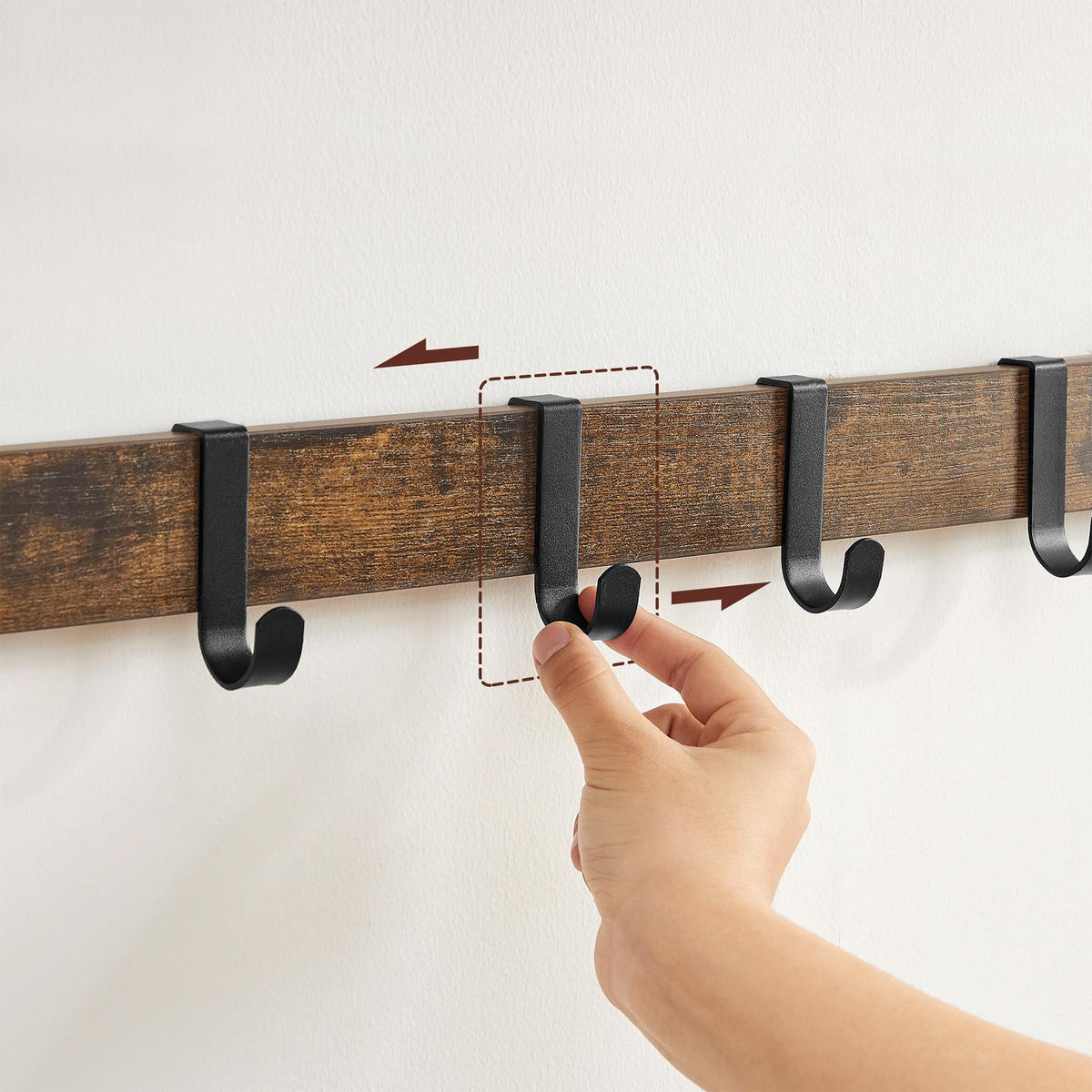 WANDGARDEROBE MIT ABLAGE - Braun, Holzwerkstoff (30/42/65cm) - Hansiro