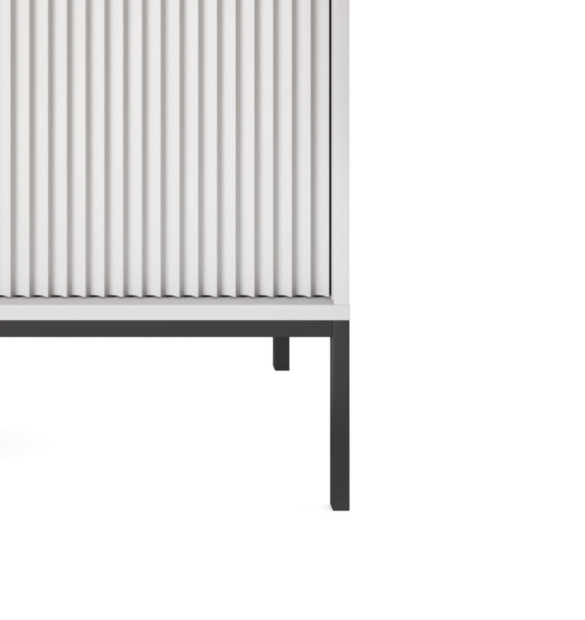 KOMMODE NOVA, Geriffelte Front, 2-Türen, 2-Schubladen 104x39x83 cm, Grau - Graphitfarben/Schwarz, Holzwerkstoff/Kunststoff (104/83/39cm) - DomoHome