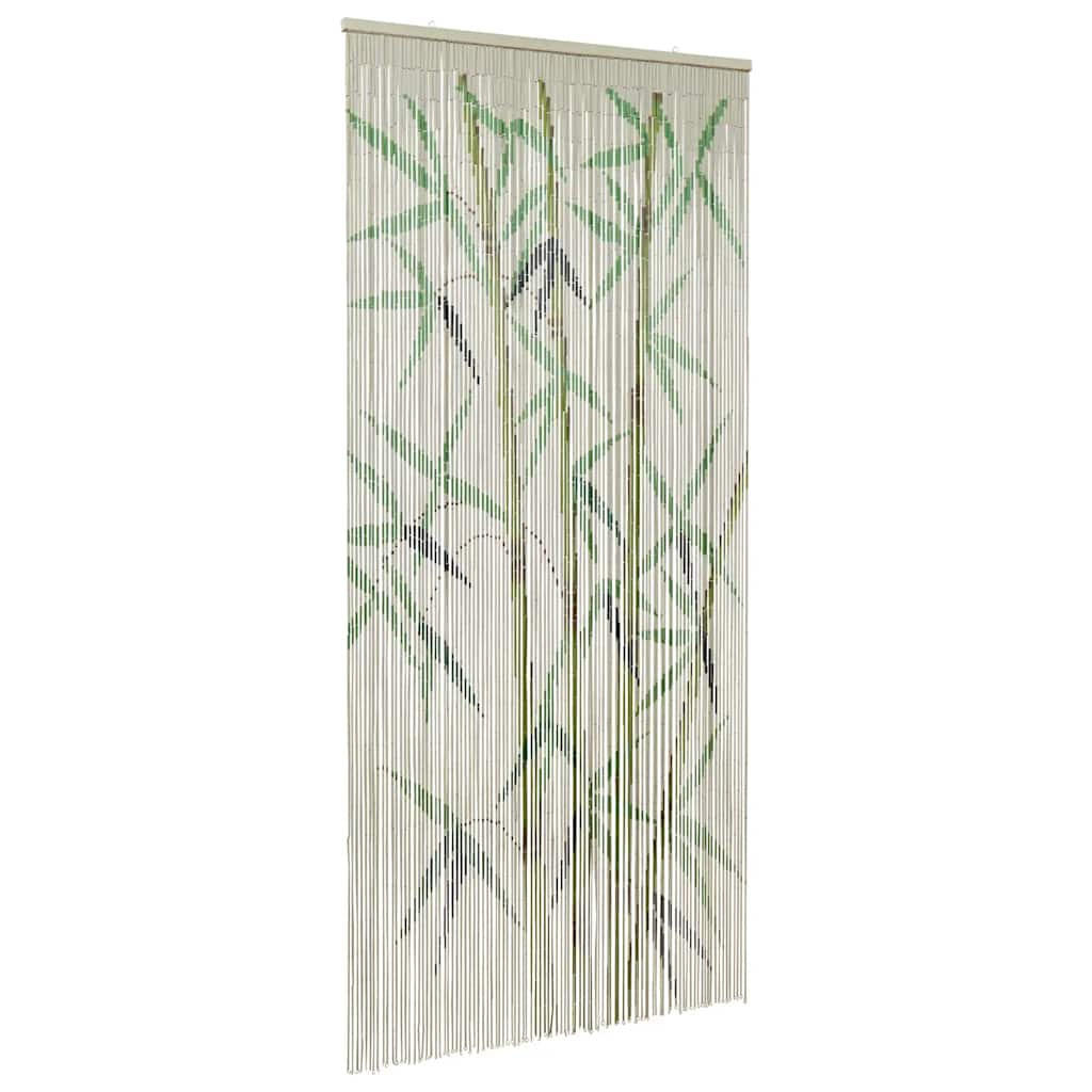 INSEKTEN-TÜRVORHANG Bambus Druck 100/200 Cm Bambus - Multicolor, Naturmaterialen (2/200/100cm) - vidaXL