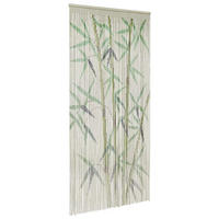 INSEKTEN-TÜRVORHANG Bambus Druck 100/200 Cm Bambus - Multicolor, Naturmaterialen (2/200/100cm) - vidaXL