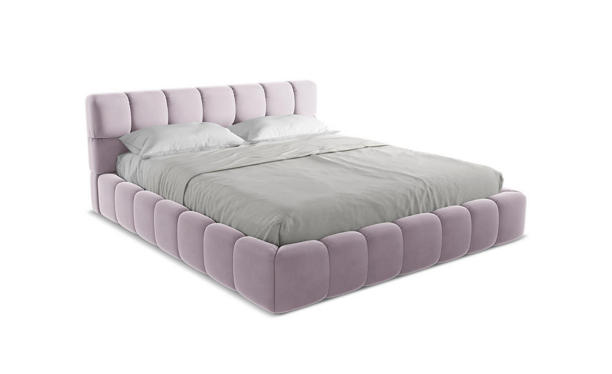 POLSTERBETT mit Bettkasten und Lattenrost 200x228 Violett - Lila/Flieder, Kunststoff/Textil (180/200cm) - Makamii