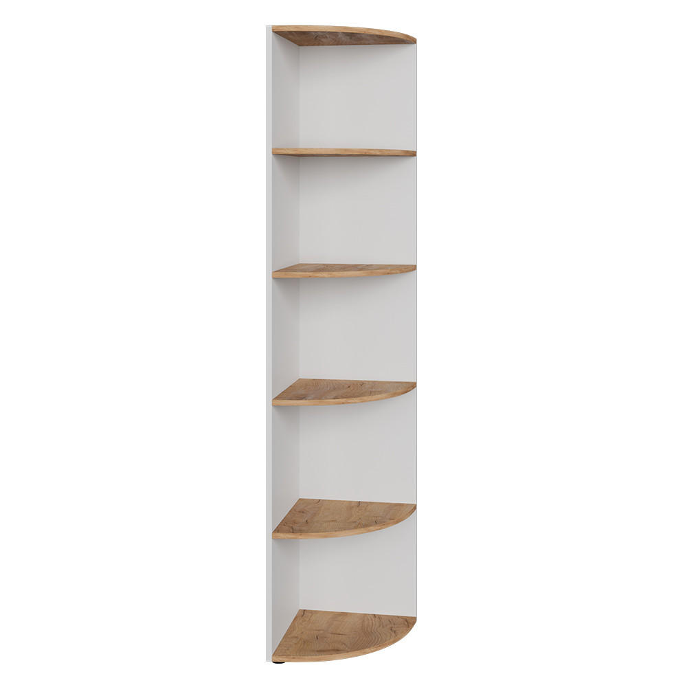 ECKREGAL Ecki Weiß/Goldkraft Eiche 40 x 180.6 cm - Eiche Wotan/Weiß, Holzwerkstoff (40/180/40cm) - Vicco