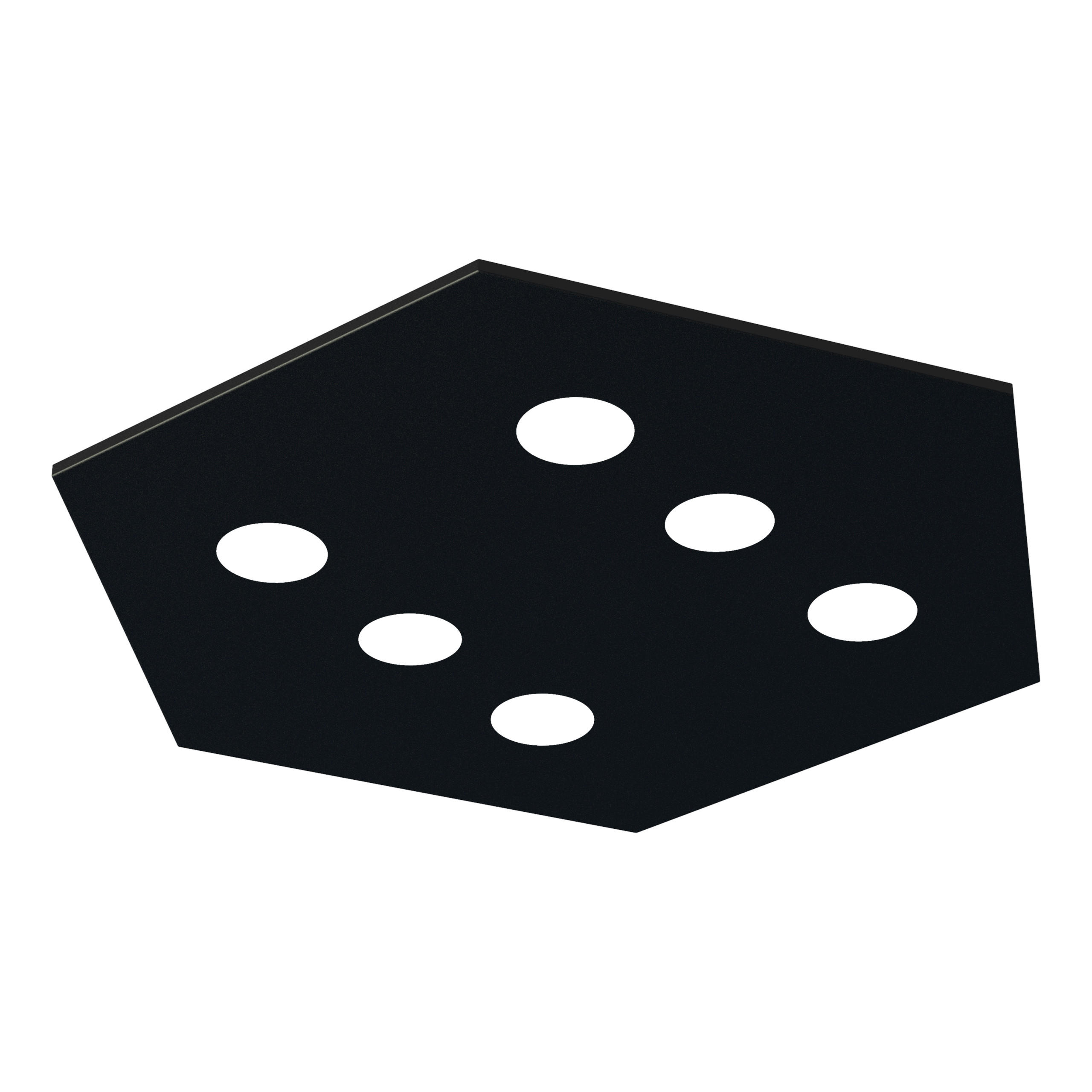DECKENLEUCHTE - Schwarz, Metall (70/80/4cm) - Lumicom