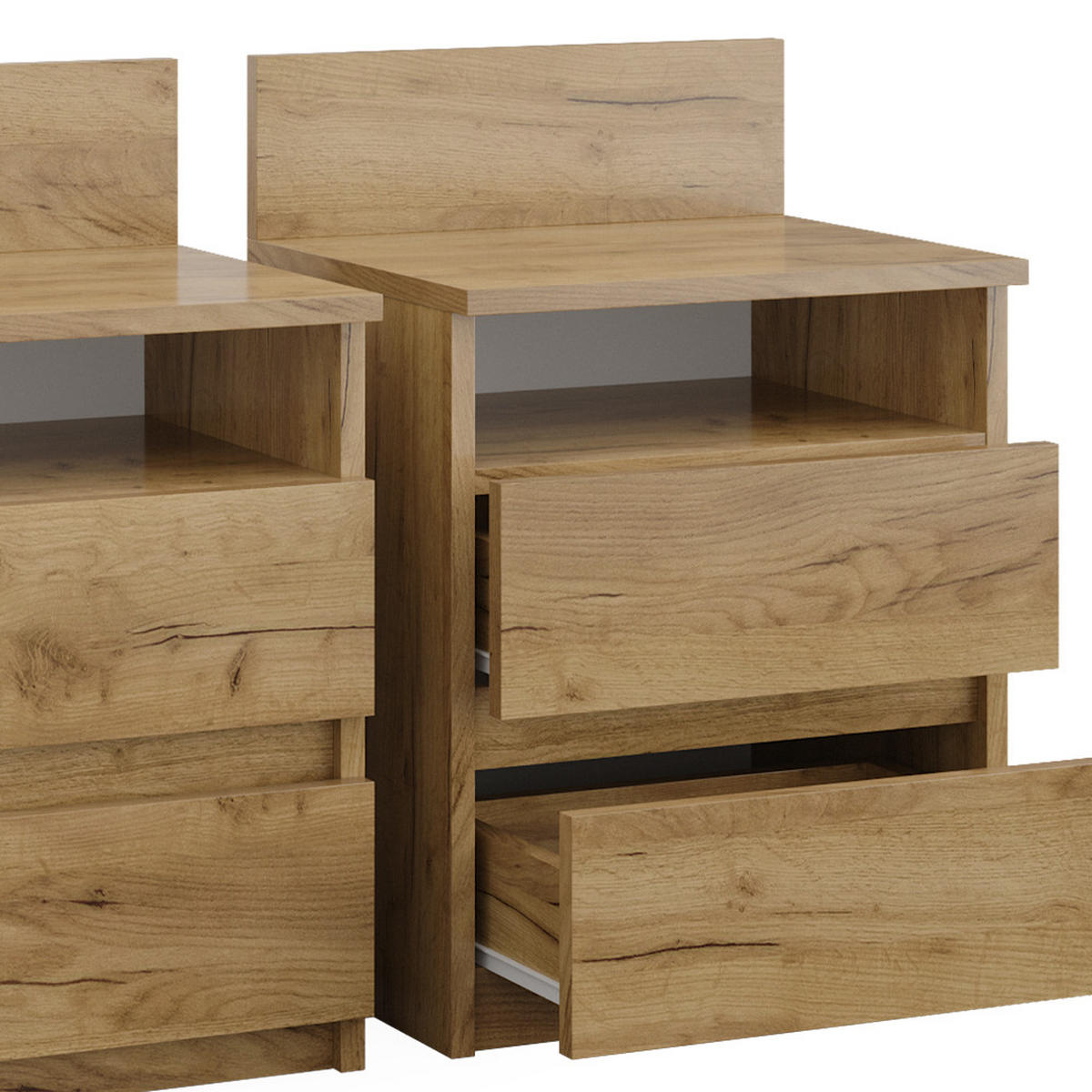 NACHTTISCH Monty Goldkraft Eiche 39.6 x 59.1 cm 2er Set - Eiche Wotan, Holzwerkstoff (32.3/59.1/39.6cm) - Vicco