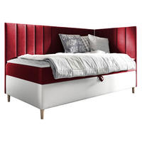 BOXBETT Maja Junior 3, Seite zum Öffnen des Bettkastens: Rechts - Rot/Weiß, Holz (80/200cm) - MIRJAN24