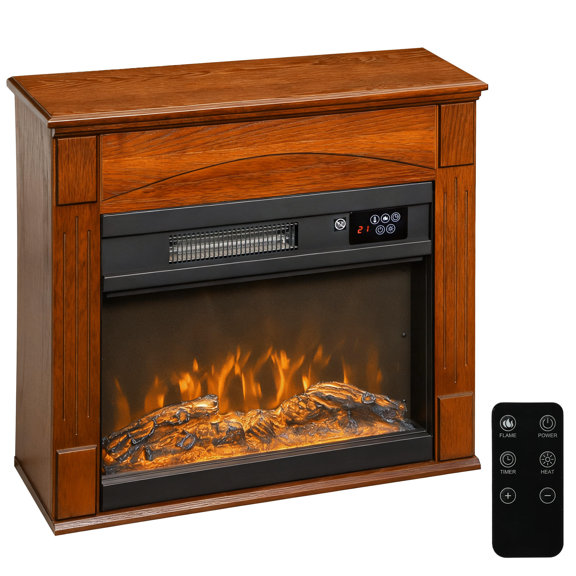 ELEKTROKAMIN DE-17072 3D-Flammeneffekt 6 Farben Braun - Braun, Holzwerkstoff (68.5/63/27.5cm) - ComfortXL