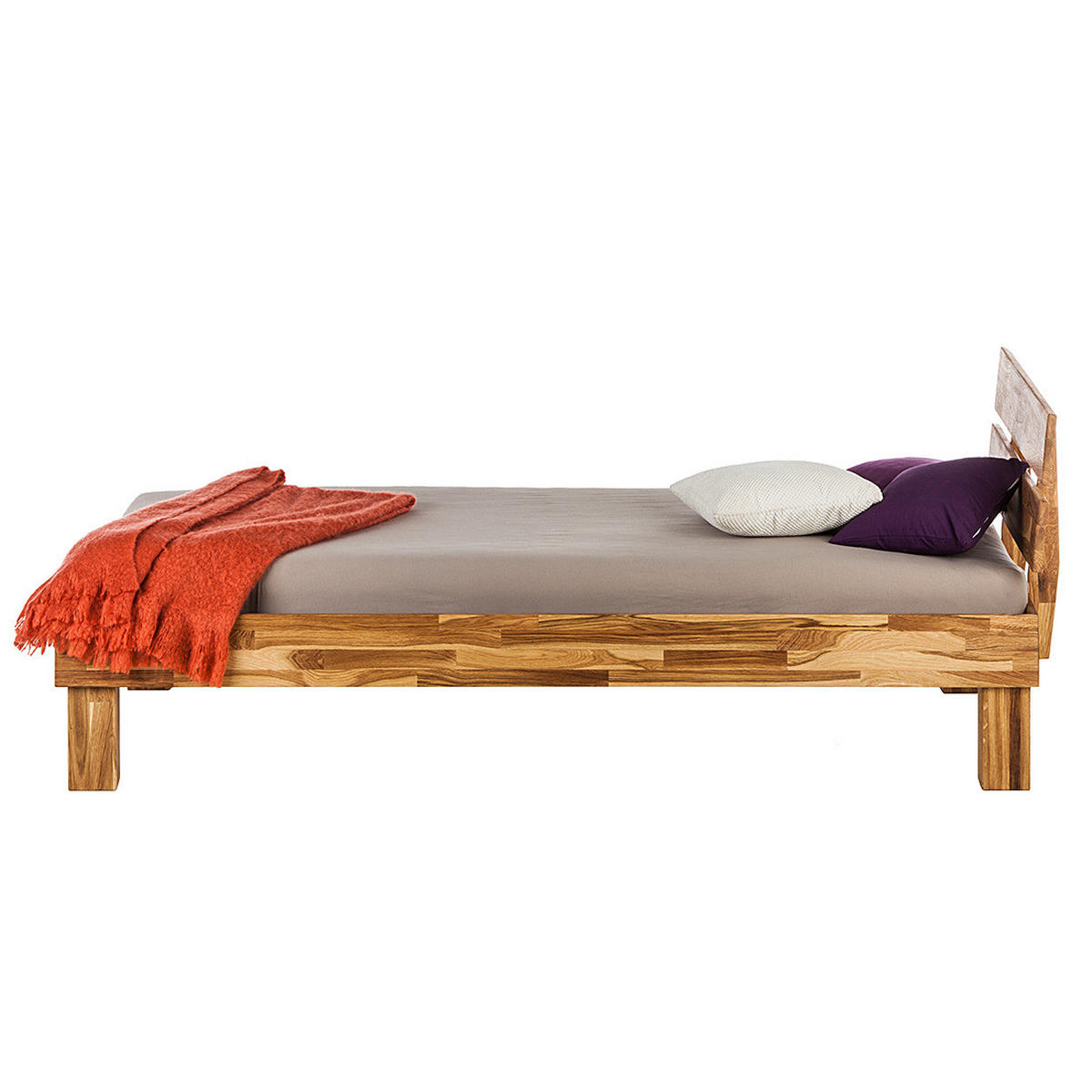 BETT - Massivholz - Eichefarben, Holz (90/200cm) - home24