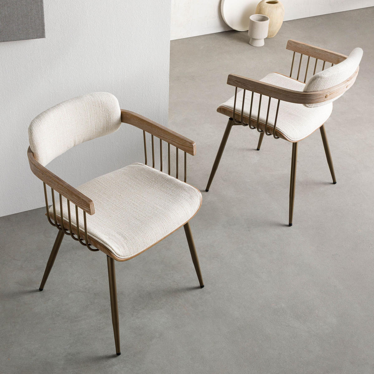 STUHL Massivholz 51 x 53 x 78 cm beige POLSTERSTÜHLE #03 - Beige, Holz (51/78/53cm) - Massivmoebel24