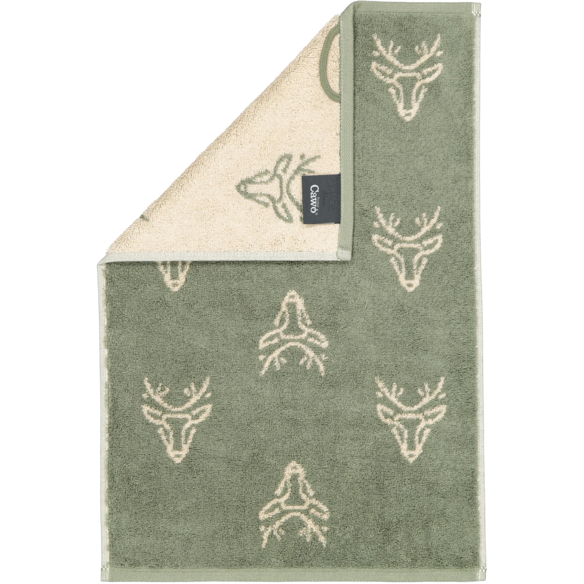GÄSTETUCH ALPENCHIC EDITION ALLOVER 6229 ZIRBE - 43 - Grün, Textil (30/50cm) - Cawoe