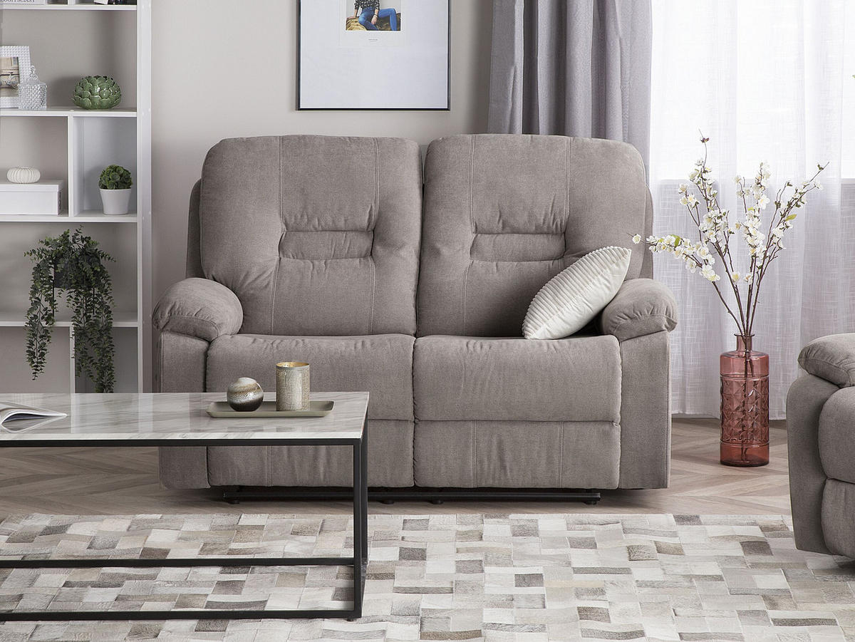 2-SITZER-SOFA Polsterbezug Taupe Bergen - Taupe, Textil (146/101/73cm) - Beliani