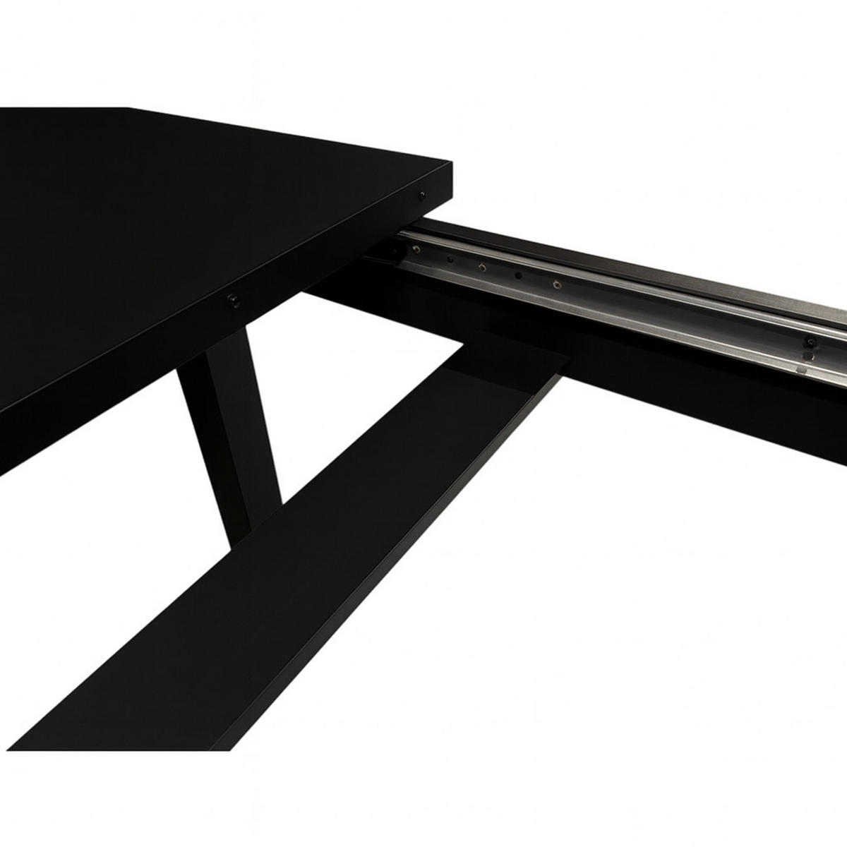 ESSTISCH Schwarz rechteckig ausziehbar 120-160x80 - Schwarz, Holz/Holzwerkstoff (80/120/76cm) - SIMKAM Furniture