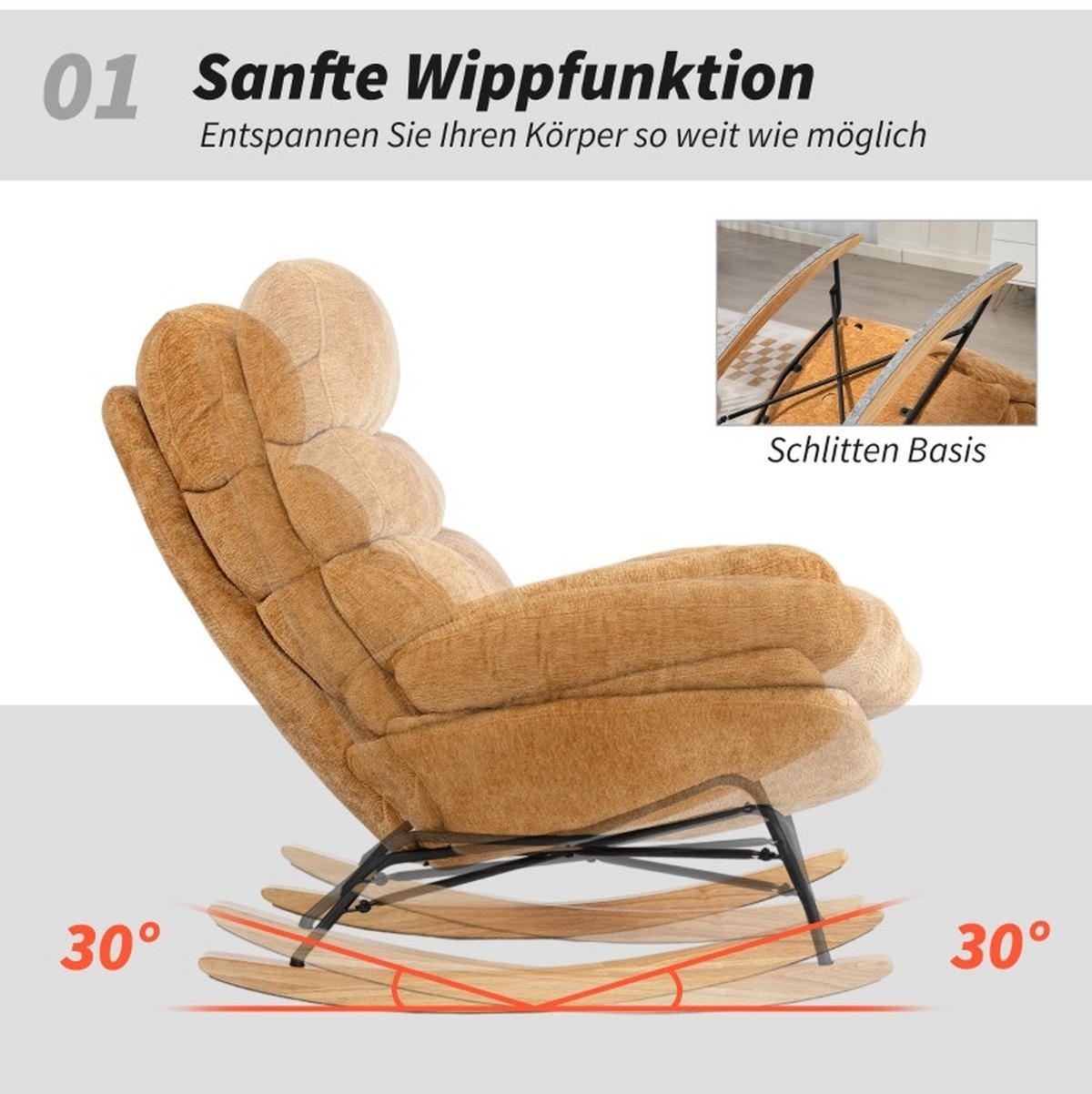 HOJDACIA stolička, 80/103/91 cm žltá, polyester - oranžová, textil (80/91/103cm) - BEAOK