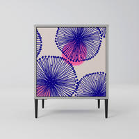 SIDEBOARD MAGIC NATURE, Grau, 57,5x42x72,5 cm, Schwarze Metallfüße - Multicolor/Schwarz, Holzwerkstoff/Metall (57.5/72.5/42cm) - SpaceRebels