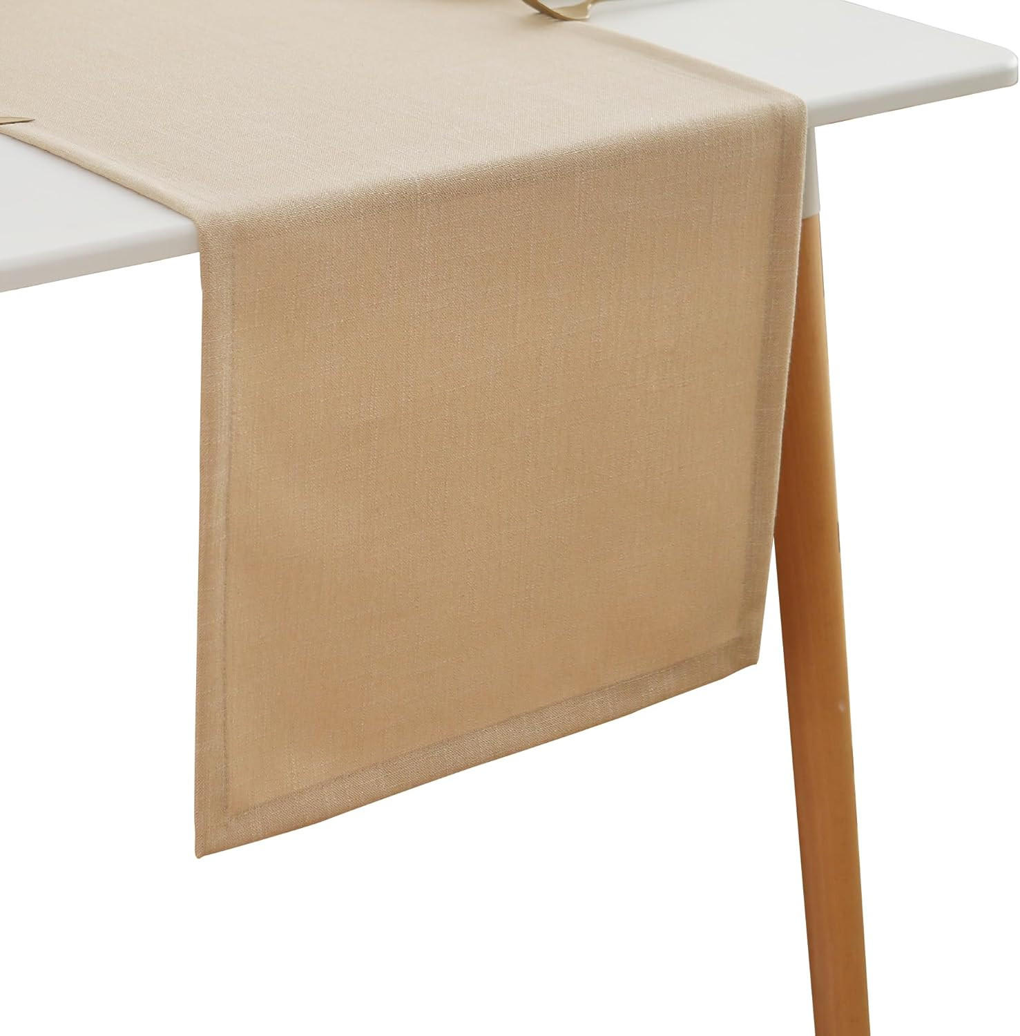 TISCHLÄUFER Leinenoptik abwaschbar, Lotuseffekt, 30x140 cm, Beige - Beige, Textil (30/140cm)