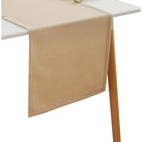 TISCHLÄUFER Leinenoptik abwaschbar, Lotuseffekt, 30x140 cm, Beige - Beige, Textil (30/140cm)