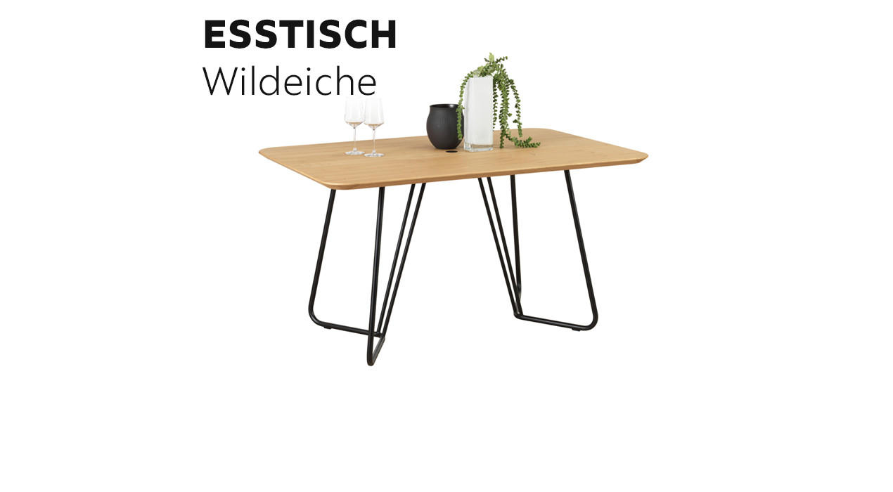 Joop! ESSTISCH Wildeiche, furniert Schwarz, Eichefarben rechteckig