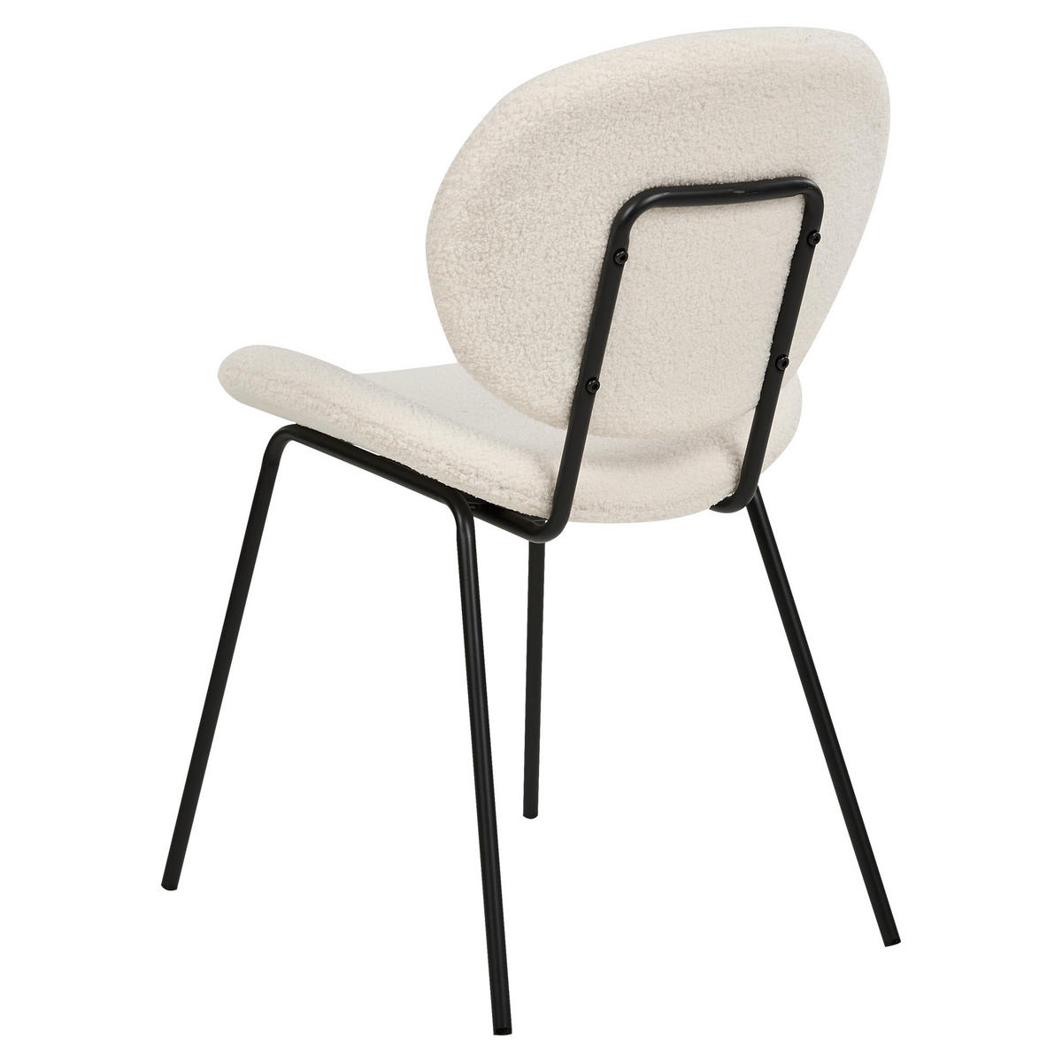 MATSTOL set om 2 konstläder vit Luana - Vit, Textil/Metall (50/80/52cm) - Beliani