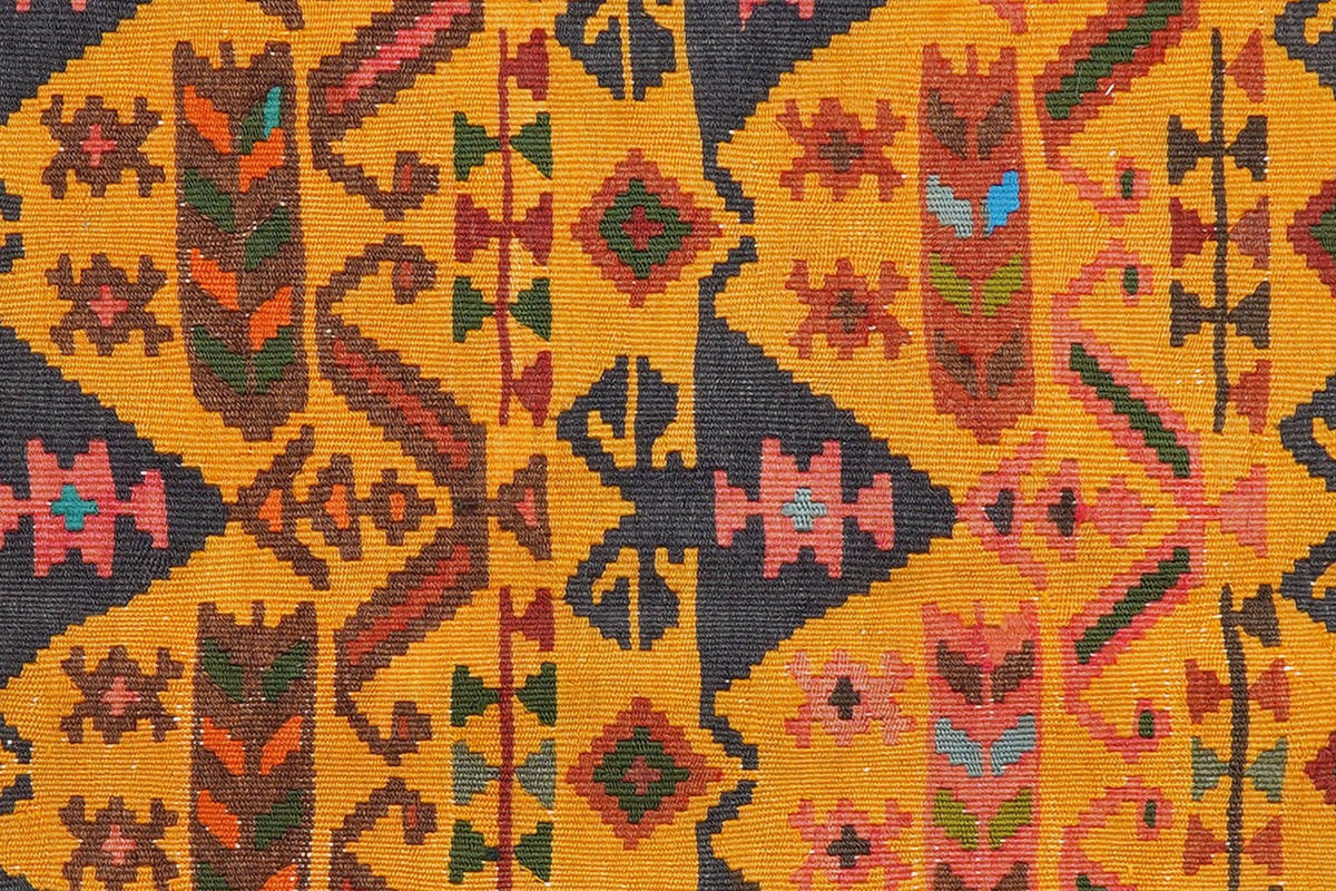 KELIM-TEPPICH handgewebt Ardebil Gelb 306/184 cm Schurwolle - Gelb, Textil (184/306cm) - Looma