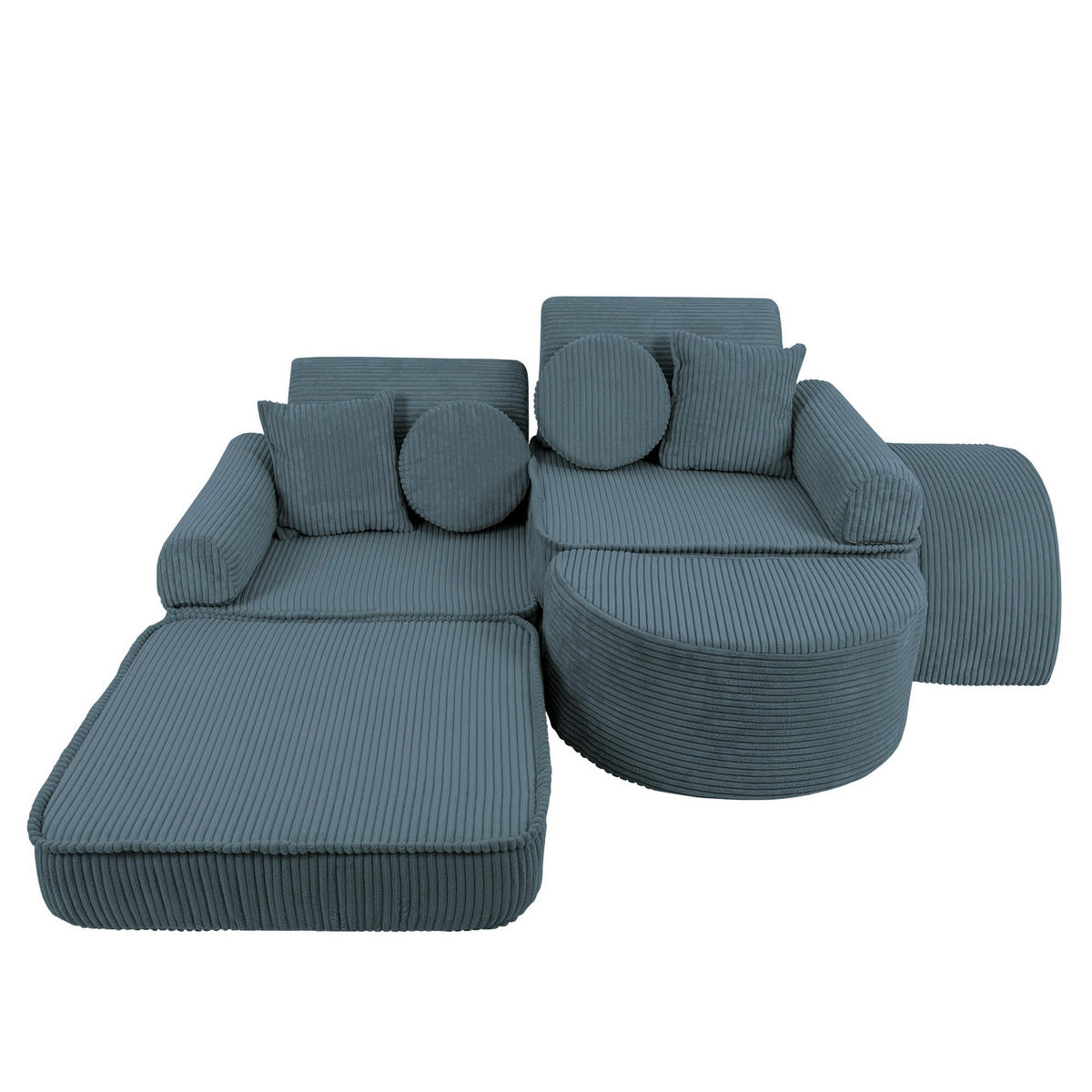 KINDERSOFA, Aesthetic, Pocket Max, Türkis - Türkis, Textil (120/25/60cm) - MeowBaby
